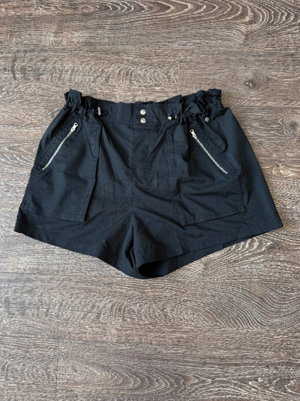 CALIA Black Utility Paperbag Waist Shorts Size L